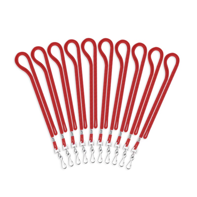 MIFFLIN-USA Lanyard (Red, 36 Inch, 100 Pack), ID Badge Lanyards, Round Woven Lanyards with J-Hook - Image 1